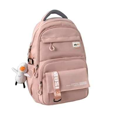 [IAUGO] IAUGO Backpack for Big Student,Cute Large BookBags for Teen Girls & College Students,Kawaii Women Daypack-Pink
