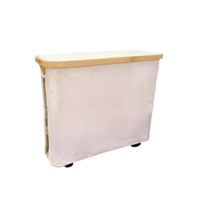 [Carastora] Toilet Paper Storage Basket with Lid, Large Capacity for 12 Rolls, Stackable and Foldable Freestanding Paper Towel Holder - Space Saving Modern Beige Design