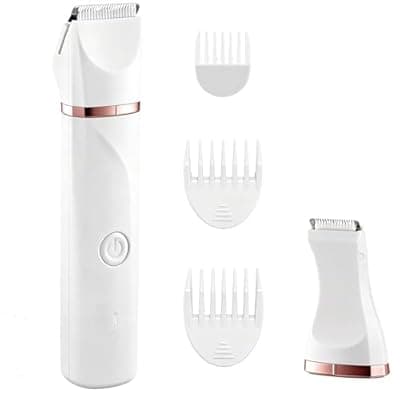 [AREYZIN] Bikini Trimmer for Women,Painless Electric Razor & Body Shaver for Pubic Hair,IPX7 Waterproof Hair Trimmer Women with Ceramic Blades,USB Rechargeable,Wet/Dry Use,Gifts for Women（White）