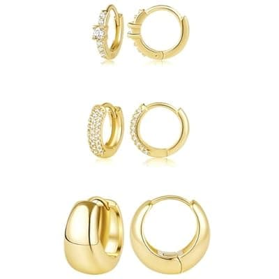316L Surgical Stainless Steel Hoop Earrings Set for Women 6mm 8mm 10mm 12mm Hypoallergenic Lightweight Cute Mini Cartilage Helix Targus Conch Rook Lobes Sleeper Everyday Earrings for Multiple Piercing