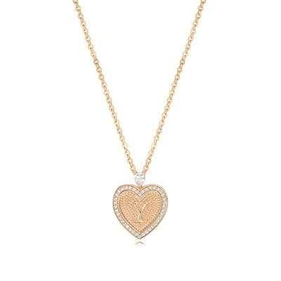 [LOYATA] LOYATA Gold Heart Initial Necklace for Women，14K Gold Plated Heart Diamond Letter Pendant Necklace Dainty Initial Necklaces for Women Custom Name Necklace Personalized Gold Jewelry for Women Gifts