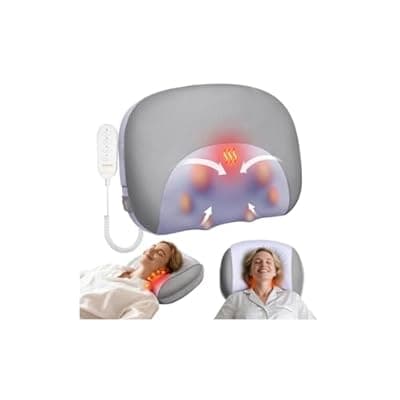 [JZBRAIN] JZBRAIN Neck Massager Pillow with Heat : Cordless Neck Massager for Pain Relief Deep Tissue - Rechargeable Massage Pillow 3 Intensity & Heating Daily Comfort for Desk Workers Women Men at Home Use