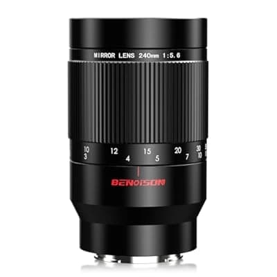 [BENOISON] Reflex Mirror Lens Telephoto Lens - 240mm f5.6 for Sony E, Manual Focus (MF) for Sony A7C A7R A7S A7 A9 A6700 A6600 A6500 A6400 A6300 A6100 A6000 A5100 A5000 NEX-7 NEX-6 NEX-5 ZV-E10 etc (E Mount)