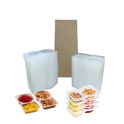 [Carastora] Carastora 50-Pack Snack Containers with Lids, Disposable Double Compartment Sauce Cups, Portable Plastic Boxes for Snacks, Dips, Meal Prep, Portion Control, School, Office, Camping & Travel