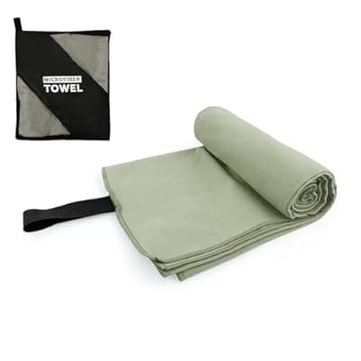 [Yaozoon] Yaozoon Camping Towel L Size Quick Dry Microfiber Lightweight for Beach Swimming Pool Travel Body Hot Yoga Mat Towels (Army Green, 1 Pack L)