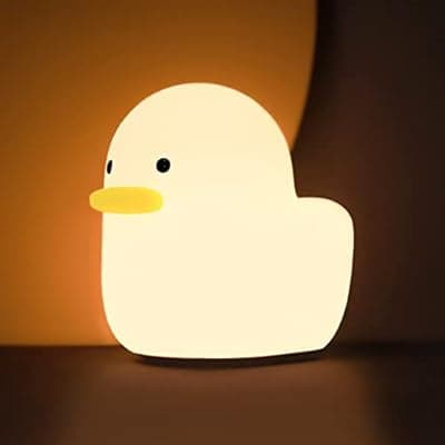 [UNEEDE] UNEEDE LED Benson Night Light, Cute Duck Animal Silicone Nursery Night Light Rechargeable Table Lamp Bedside Lamp with Touch Sensor for Baby Girls Women Bedrooms, Living Room