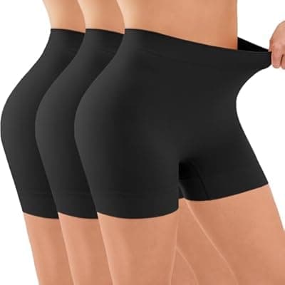 [YADIFEN] YADIFEN 3 Pack Slip Shorts for Women Under Dress, Anti Chafing Underwear Seamless Shaping Boyshort Panties Comfy Shorts