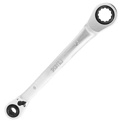 [DSBYKJ] DSBYKJ 4-in-1 Reversible Ratchet Wrench Set, Chrome Vanadium Steel, 72-Point, Short Length, Silver (9.11.14.15)