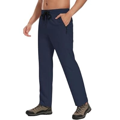 [TOIUUI] TOIUUI Mens Joggers Hiking Pants Lightweight UPF 50 Water Resistant Quick Dry Athletic Zipper Pocket Travel Workout Running