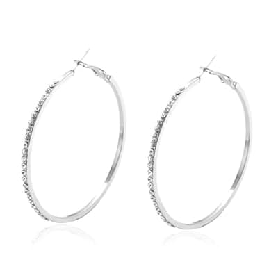 [LucaSng] Hoop Earring Sterling Silver 40mm Plated Gold/Silver Trendy Earrings for Women 2024 Lightweight Hypoallergenic Earrings