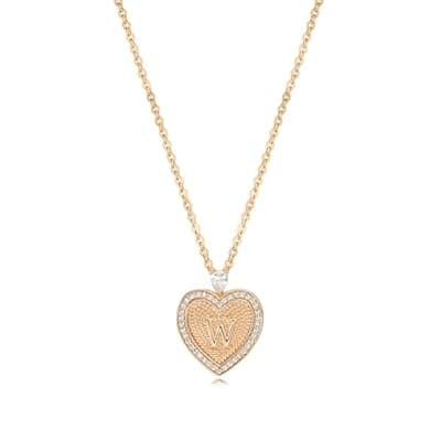 [LOYATA] LOYATA Gold Heart Initial Necklace for Women，14K Gold Plated Heart Diamond Letter Pendant Necklace Dainty Initial Necklaces for Women Custom Name Necklace Personalized Gold Jewelry for Women Gifts