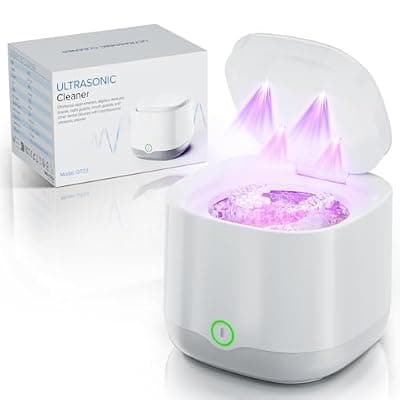 [OnBeam] OnBeam Ultrasonic Retainer Cleaner, 45kHz Retainer Cleaner Machine 4000mAh for Denture, Night Guard, Mouth Guard, Aligner, Brace 24W Dental Cleaning Pod with 4 UV Lights, 200ml Multiple Cleaning Modes