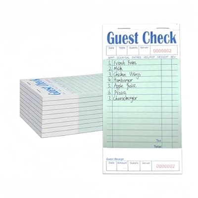 [VIANDKI] Guest Check Books 10 Pack, Guest Checks for Servers, Server Note Pads, Waitress Accessories Writing Pad, Thick Server Paper with Guest Receipts, Restaurant Supplies Order Pad Total 500 Sheets