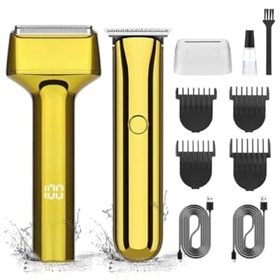 [GSKY] GSKY Electric Shavers for Men, Gold Baber Clipper Set, Hair Trimmer and Foil Shaver, Mens Beard Trimmer