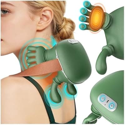 [Nooydio] Nooydio Neck Massager, Neck and Back Massager with Heat & 4D Kneading, Shiatsu Deep Tissue Wireless Massager for Shoulder Cervical Pain Relief, Portable Rechargeable for Home Office (Green)