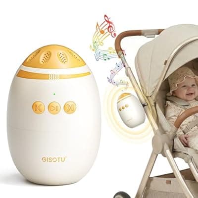 [Gisotu] Baby Stroller Rocker with Adjustable Rocking Speed and 11 Soothing White Noise, Hands-Free Rechargeable Sleep Soother Rocker, Portable Accessories for Strollers & Cribs, Essential Baby Gear