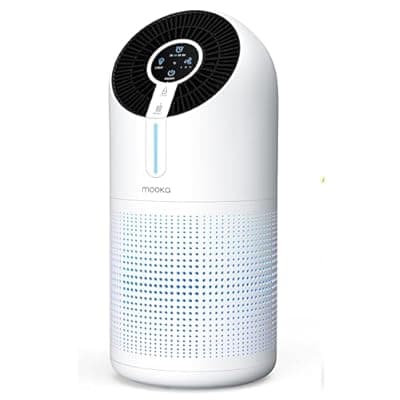 [MOOKA] MOOKA Air Purifiers for Home Large Room up to 1095ft², H13 HEPA Filter Air Cleaner for Pets Bedroom Remove Smoke Dust Pollens Dander, Room Air Purifier with Timer Lock 4 Modes Night Light, M02