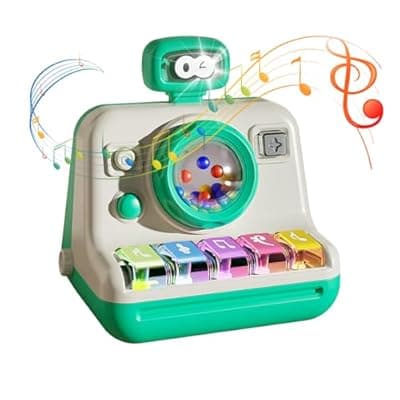 [CARLORBO] CARLORBO Baby Piano Musical Instruments Toys - Camera Themed Light Up Interactive Toys for Toddlers 1-3 Tummy Time & Infant Activity, First Birthday Gifts for Boys Girls Learning
