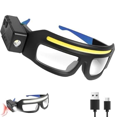 [NIRIAHO] NIRIAHO Adjustable Headlamp Glasses With Motion Sensor Rechargeable Headlight Safety Glasses for Camping