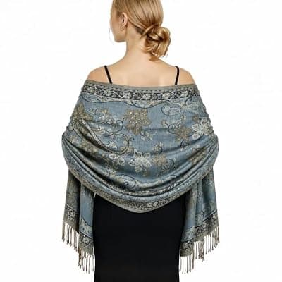 [YuiFiare] YuiFiare Paisley Pashmina Shawl Wrap for Women Reversible Scarf | Large Reversible Paisley Scarf Wrap - Lightweight & breathable for all-day comfort; for festivals, travel, evening shawl