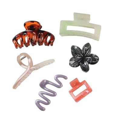 [EternalCart] EternalCart Large Hair Claw Clips for Women, 6 Pack Strong Hold Non-Slip Hair Clips for Thick & Thin Long Hair, Big Claw Clip Set Durable Hair Accessories for Everyday Styling
