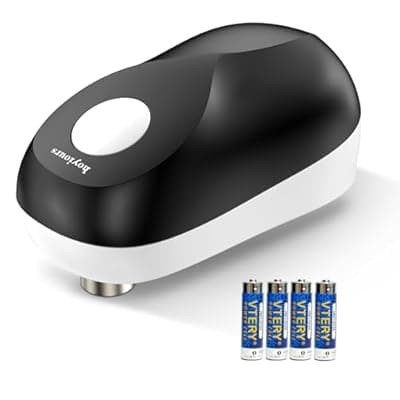 [hoyiours] Hoyiours Cordless Electric Can Opener - One-Touch Automatic Operation with Smooth Edge Cutting, Auto Shut-Off & Ergonomic Design for Arthritic Hands (Includes 4 AA Batteries)