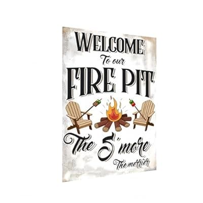 [Carastora] Carastora Vintage Metal Sign for Fire Pit Area - Wall Art Tin Sign for Patio, Backyard, Camping, Country Garden Decor, 8x12 Inch