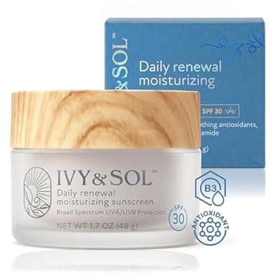 [Ivy & Sol] Ivy & Sol Face Moisturizer with Broad Spectrum SPF 30 | Lightweight Daily Moisturizer | Hydrating, Non-Greasy, Radiant Finish | With Niacinamide & Ceramides | 1.7 oz