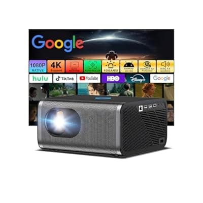 [Polaring] [Built-in Apps & Native 1080P] Smart Projector with WiFi and Bluetooth,Ultra-Bright 1000 ANSI,Auto Focus & Keystone Portable Outdoor Projector,Polaring 4K Support Dual Band Android Movie Projector