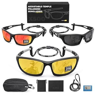 [ARCPRO] ARCPRO Fishing Sunglasses for Men, Polarized Fishing Sunglasses Men, 30° Adjustable Temples Lightweight Tr90 Frame