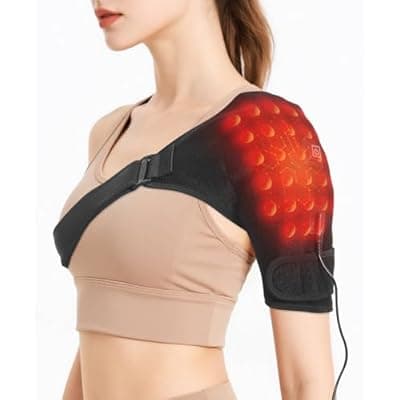 [UMEBEAM] Shoulder Heating Pads for Pain Relief - Jade Stone Heated Shoulder Wrap with 3 Temperature Settings, Ideal for Rotator Cuff, Shoulder Soreness Relief at Home,Office
