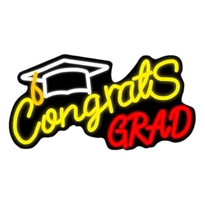 [FATMOON] Fatmoon Congrats Grad Neon Sign with Cap Dimmable LED Light Up Sign Neon Light Background Wall Art Decoration Class of 2025 Celebrations Graduation Party Gifts USB Powered