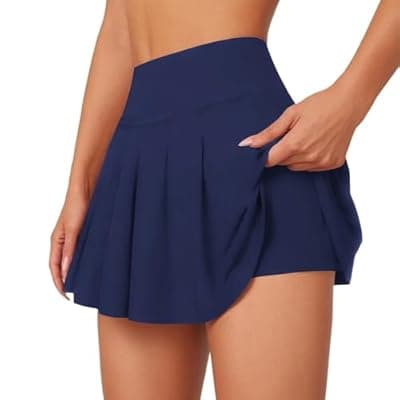 [SEAJOJO] SEAJOJO Tennis Skirts for Women with Shorts Pockets, High Waist Golf Skirt,Pleated Mini Skort Workout Casual