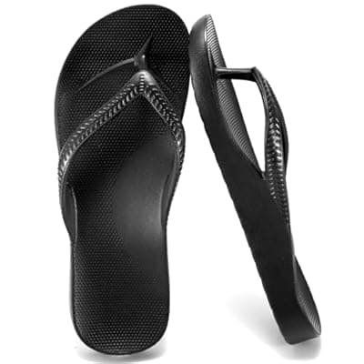[QIGEGE] QIGEGE Arch Support Flip Flops for Women Orthopedic Sandals Plantar Fasciitis Slippers Comfortable Summer Beach Pool Slides
