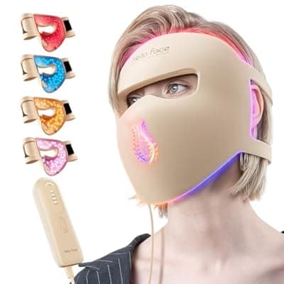 [Hello Face] Hello Face 4D Red Light Therapy Mask, 311 LEDs 850nm Infrared Long Light Waves Led Face Mask Light Therapy for Cordless Photons Tech, Silicone Skin Improvement for Women with Rechargeable Remote