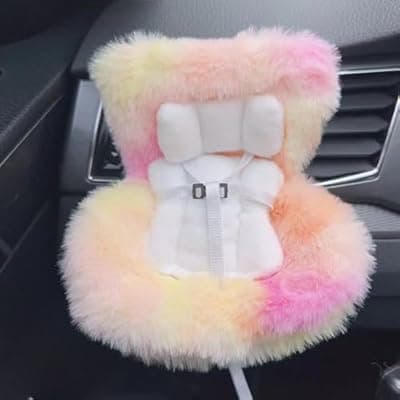 [SwiftServ] SwiftServ Doll Car Seat for 3–8 inch Figures, Fits Character Plushes, Blind Box Dolls & Vinyl Collectibles, Includes Air Vent Clip & Desktop Stand, Cute Car Ornament for Collectors