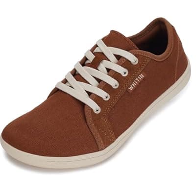 [WHITIN] WHITIN Women's Canvas Barefoot Shoes | Wide Width Minimalist Sneakers | Classic Fit Low Top