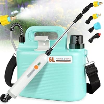 [Starotatess] Electric Garden Sprayer 1.6 Gallon - Battery Powered Weed Sprayer Wtih 3 Nozzles, Backpack Sprayer in Lawn and Garden, Pump Sprayer for Gardening, Watering & Spring Planting