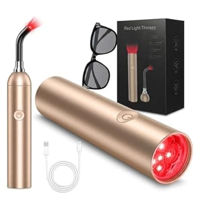[DUGSDG] Red Light Therapy and Near Infrared Light Therapy Device, Portable Handheld LED Facial & Body Care Cold Sore Wand with 660nm 810nm 850nm 940nm Wavelengths, for Joints & Muscles Wellness Support