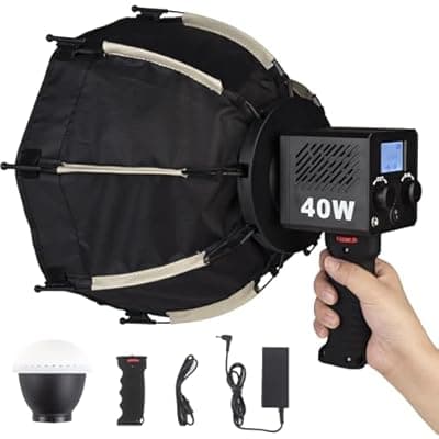 [Nagnahz] M60 Handle LED Video Light with Soft Box Protable Mini COB LED Bi-Color 2500-8500K CRI≥95 TLCI≥97 Built-in 3400mAh Battery Photo Studio Lights Vlog Shoot Fill Lighting 8 Scenes (M60 with Soft Box)