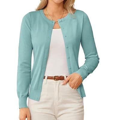 [GRACE KARIN] GRACE KARIN Womens Long Sleeve Knit Cardigan Sweaters Casual Dressy Open Front Button Down Cardigans Summer Outfits