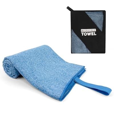[NUOYEE] NUOYEE Microfiber Camping Towel Quick Dry,Lightweight Fast Drying Body Towel for Travel Beach Hiking Backpacking Swimming Pool Hot Yoga Mat(Blue, 1 Pack L(30X60 Inch)
