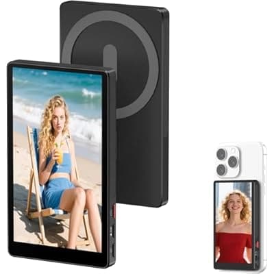 [Thrygo] Thrygo Selfie Monitor Screen, Wireless Magnetic Back Camera Monitor with Metal Body, 4K 30fps Recording & Bluetooth for TikTok/Photo/Vlog/Live Stream, Must-Have Fashion Accessory for iPhone & Android