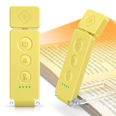 [Glocusent] Glocusent 12 LED Rechargeable Book Light, Clip-on Reading Light with 5 Colors & 5 Brightness Levels, Up to 100Hrs Runtime, Eye-Caring Reading Lights for Books in Bed, Perfect for Book Lovers, Kids