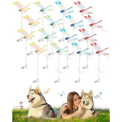 [iulrtba] Dragonfly Clips To Keep Bugs Away - 16 PCS Fake Plastic Dragon Fly Clips with Reinforced Wings, 3D Realistic Artificial Dragonfly Hat Clip for Yard Patio Garden Stakes Indoor Outdoor Decor, 4 Colors