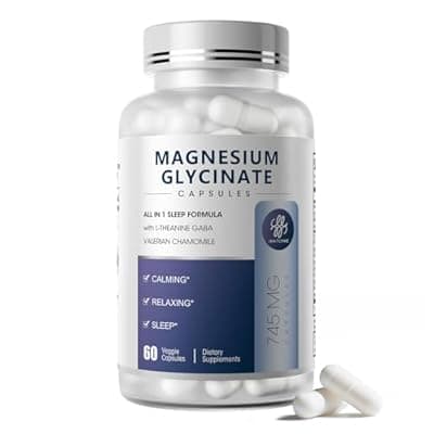 [iMATCHME] iMATCHME Magnesium Glycinate 850mg Capsules with L-Theanine, Chamomile & GABA for Sleep, Calmness, Muscle, Bone Health & Immune Support, Magnesium for Women and Men, Vegan, High-Absorption, 60 Count