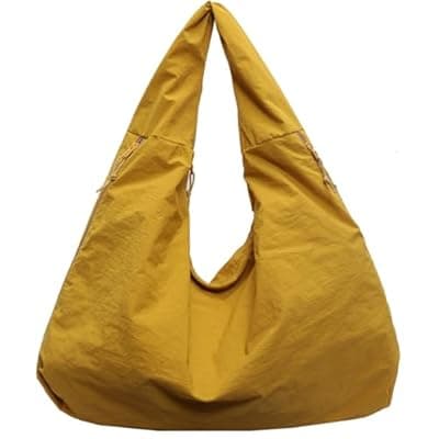 [Liziblloy] Liziblloy Large Hobo Shoulder Bag for Women Nylon Slouchy Bag Fashion Casual Draped Tote Bag