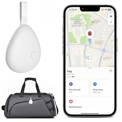[Pepisk] [Apple MFi Certified] Air Tracker Tag 1 Pack (iOS Only), Bluetooth Tracker for Apple Find My, Replaceable Battery, Key Finder and Item Locator Smart Tag for Keys, Bags, Luggage, Wallet (White)