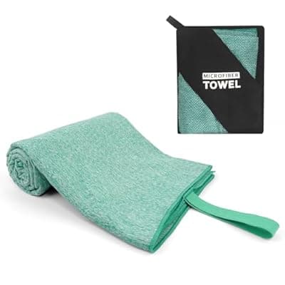 [NUOYEE] NUOYEE Yoga Mat Towel 30X60 Inch Quick Dry Microfiber Camping Towel Fast Drying Lightweight Travel Body Beach Swimming Pool Towels(Light Green, 1 Pack L(30X60 Inch)