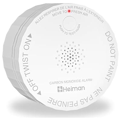 [HEIMAN] Heiman Carbon Monoxide Detectors, Mini CO Detector Long Battery Operated, UL 2034 5th Certified, Figaro Sensor/85 dB Alarm/Test Silence Button, Small CO Alarm for Home Hotel Rental Apartment, C1-S